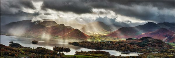 Sunbeams Over the Derwent Fells - Canvas Print