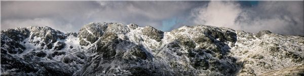 Crinkle Crags Winter Panorama - Canvas Print