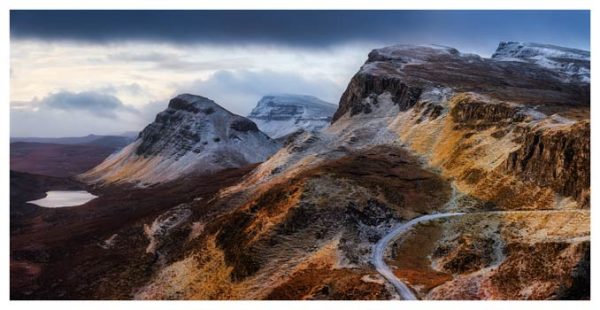 Sunshine and Snow on the Quiraing - Isle of Skye Print