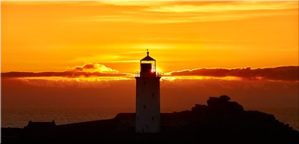 Sunbeams of Godrevy Lighthouse - Canvas