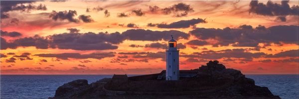 Painted Skies of Dusk at Godrevy - Canvas