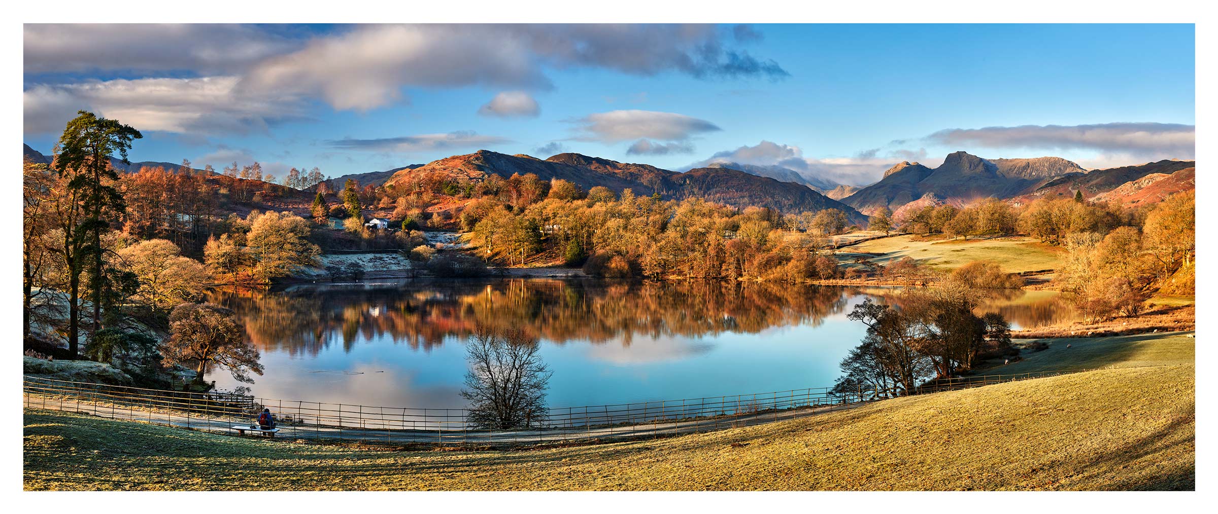 Frosty Autumn Morning Loughrigg Tarn - Print