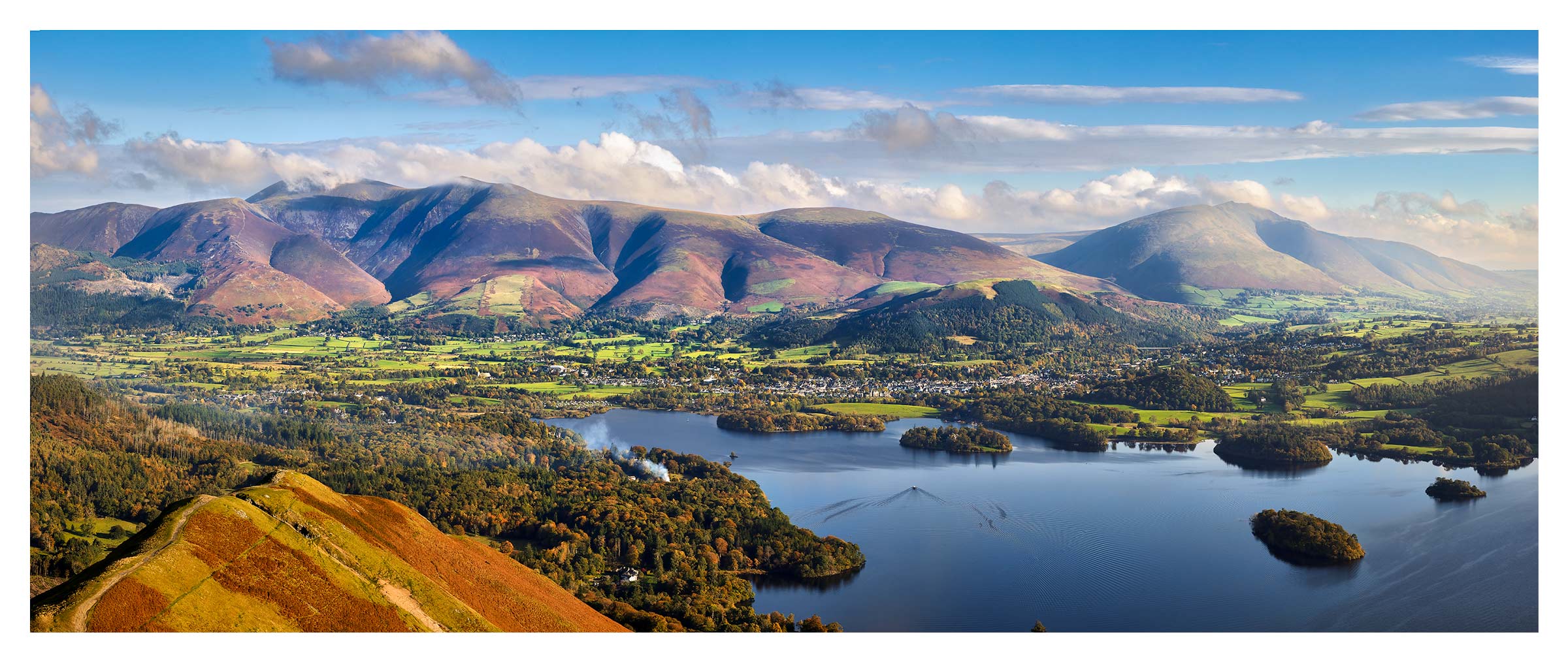 Cat Bells to Skiddaw Autumn Panorama - Print