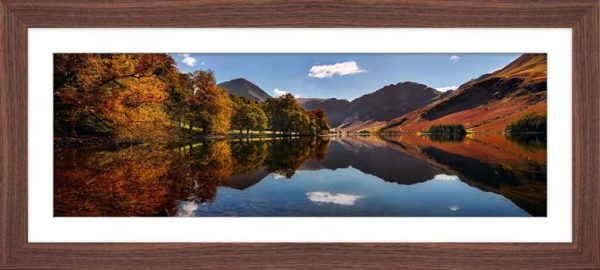 Buttermere Autumn Trees framed print with Mount
