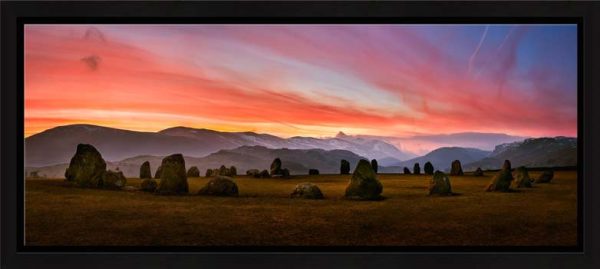 Dawn Skies Over Castlerigg framed print with Mount