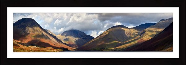 Sunlight on Wasdale Mountains framed print with mount
