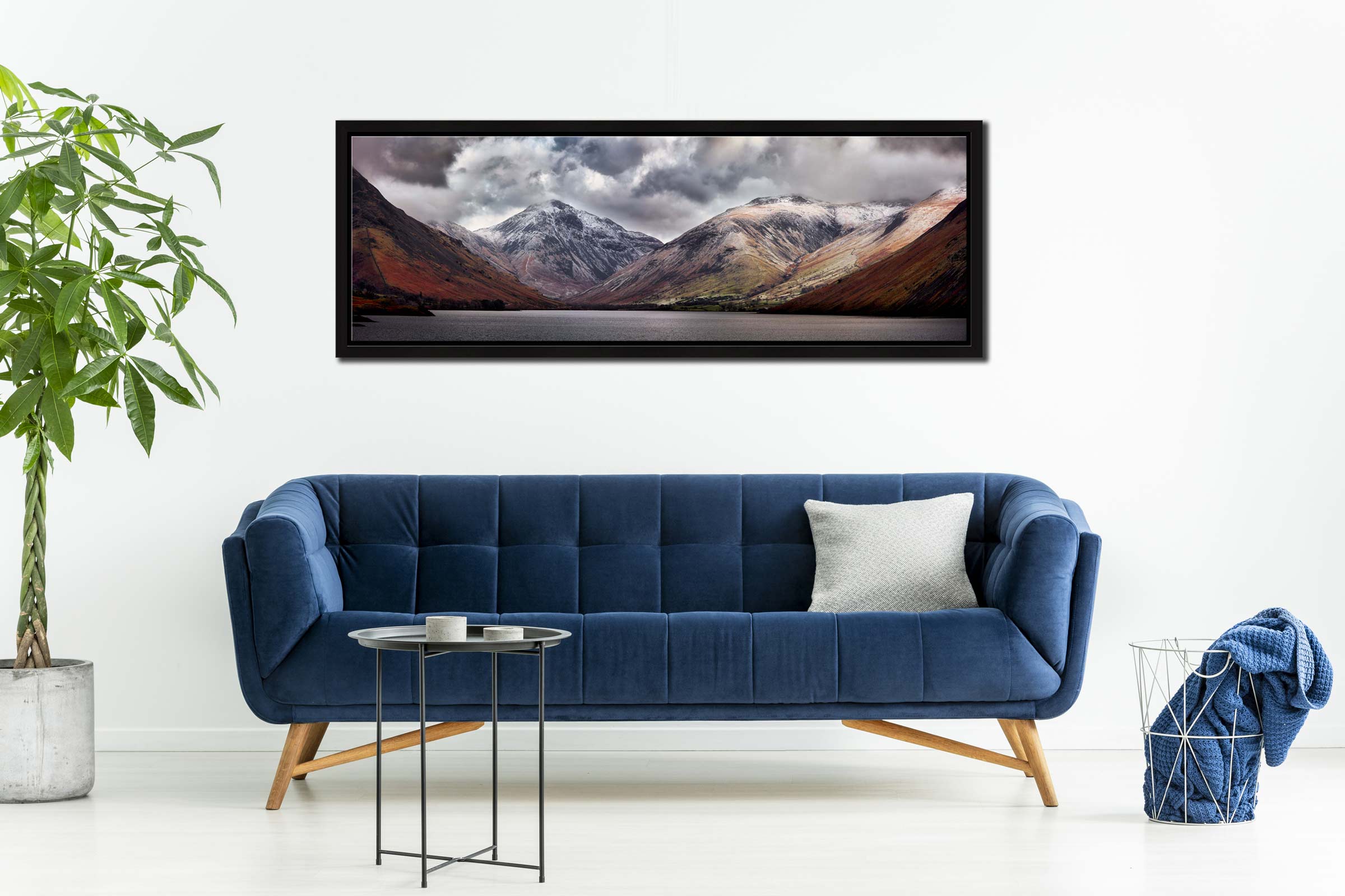 Great Gable and Lingmell - Black oak narrow framed print on Wall