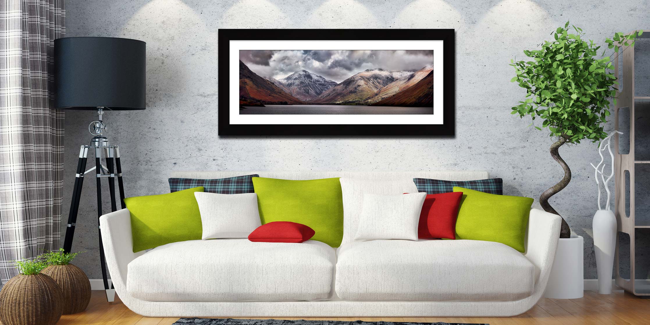 Great Gable and Lingmell framed print with mount on Wall