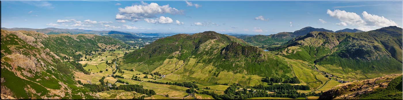 Great Langdale Summer Panorama - Canvas