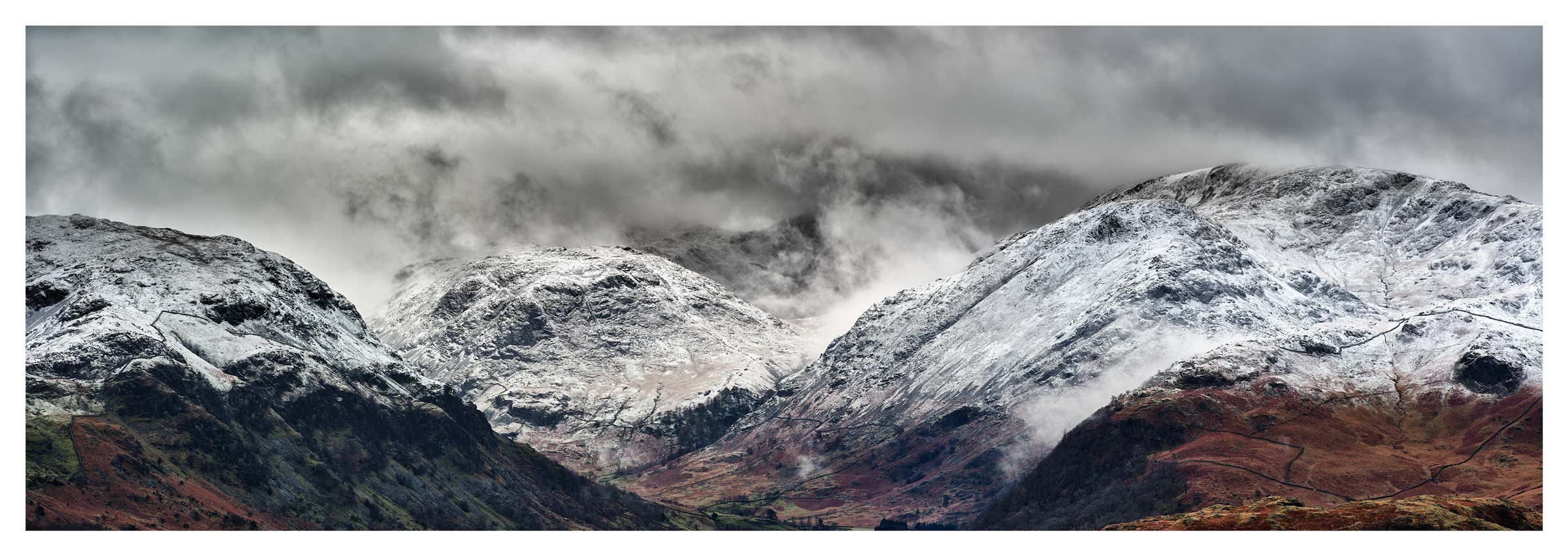 Seathwaite Fells in Winter - Print