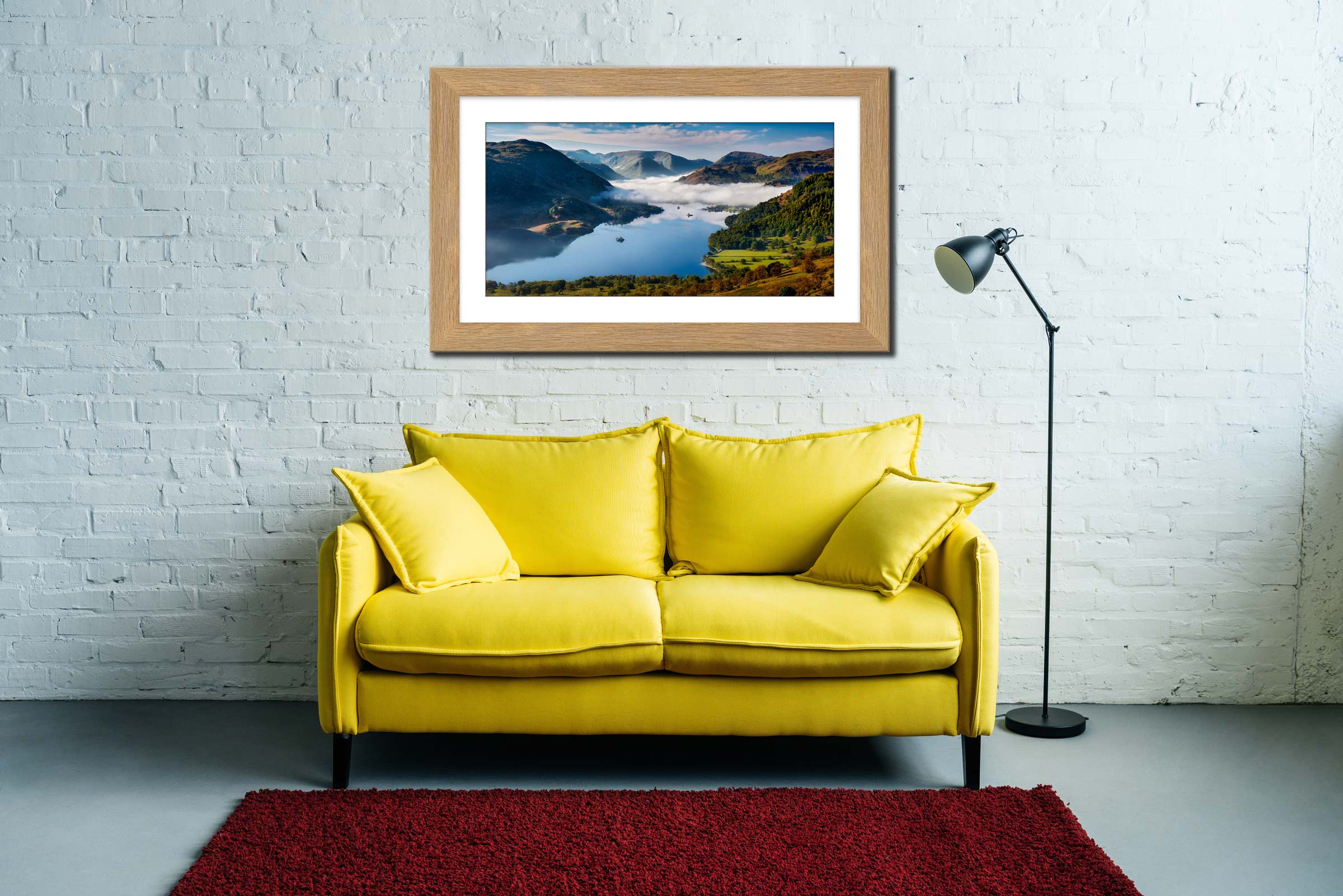 Glenridding Under the Clouds framed print with mount on Wall
