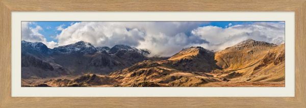 Scafell Pike Esk Pike Bow Fell framed print with Mount