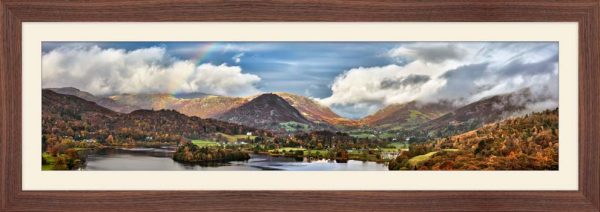 Grasmere Rainbow framed print with Mount