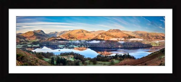 Glenridding Calm Morning Panoramaframed print with Mount