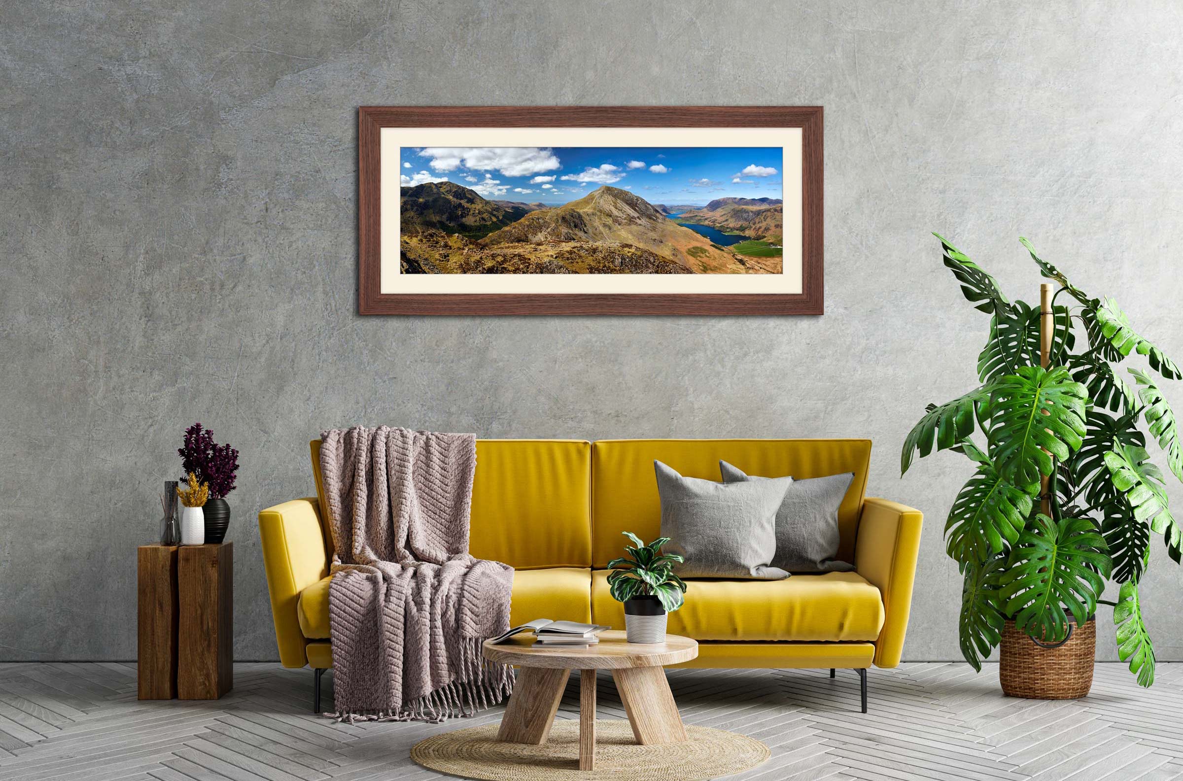 Pillar High Crag Buttermere framed print with mount on Wall