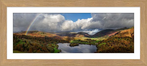 Grasmere Autumn Rainbow framed print with Mount