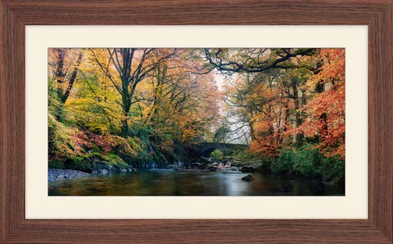 River Esk Bridge in Autumn framed print with Mount
