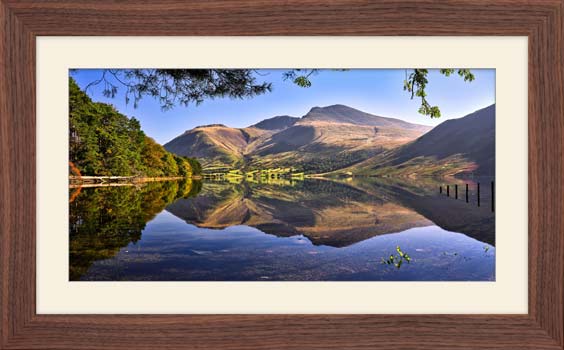 Wastwater Scafell Reflections framed print with Mount