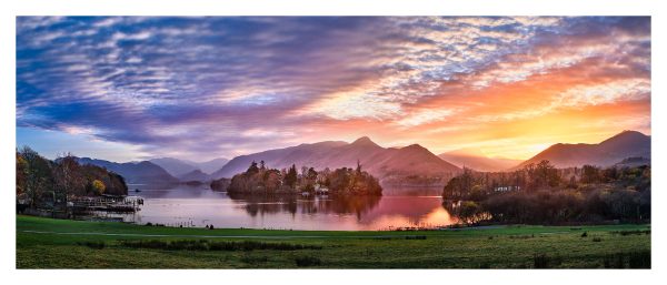 Derwent Water Autumn Sunset - Print