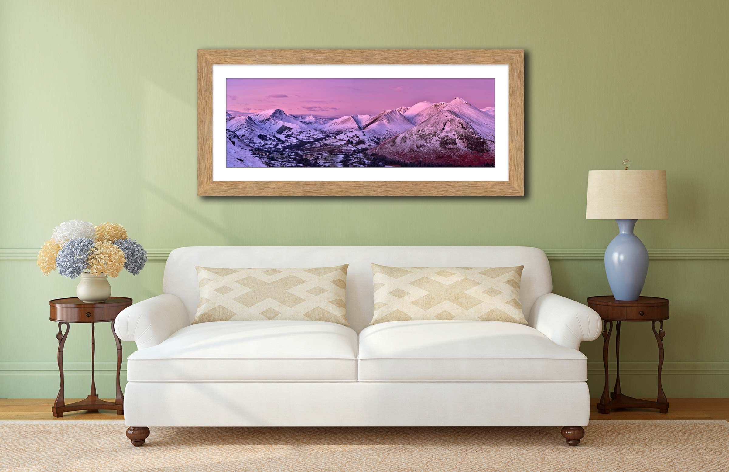 Newlands in the Pink framed print with mount on Wall