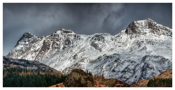 Snow on the Langdales - Print