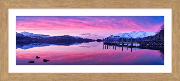 Deep Purple Derwent Water framed print with Mount
