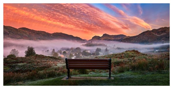 Dawn Mists Over Elterwater Village - Print
