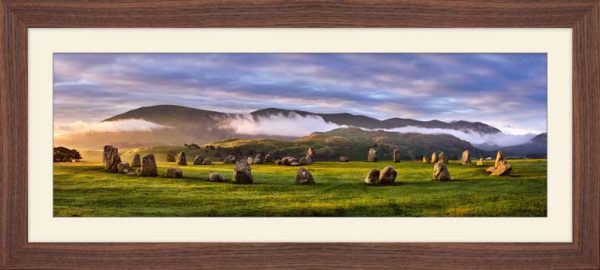 First Light at Castlerigg framed print with Mount