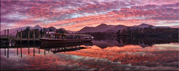Red Sky Reflections Over Derwent Water - Canvas