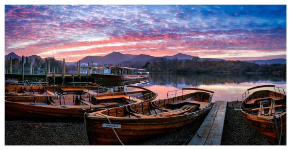 Row Boats at Sunset - Print