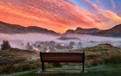 Elterwater - Mugs - Dawn Mists Over Elterwater Village