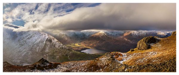 Snowy Peaks Around Brothers Water - Print