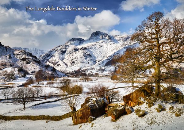 Langdale - Cards - The Langdale Boulders in Winter