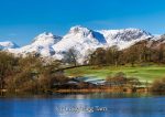 Waters and Tarns - Cards - Icy Loughrigg Tarn and Snowy Pikes