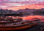 Derwent Water - Cards - Derwent Water Boats at Sunset