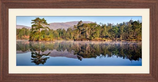 Tarn Hows Misty Reflections framed print with Mount