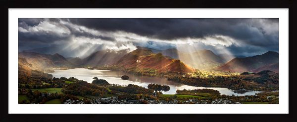 Darkness and Light Over Derwent Water framed print with mount