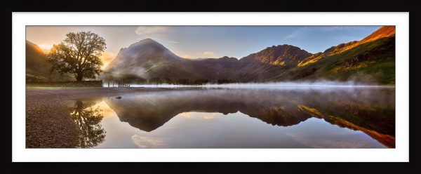 Buttermere Misty Sunrise - Framed print with mount