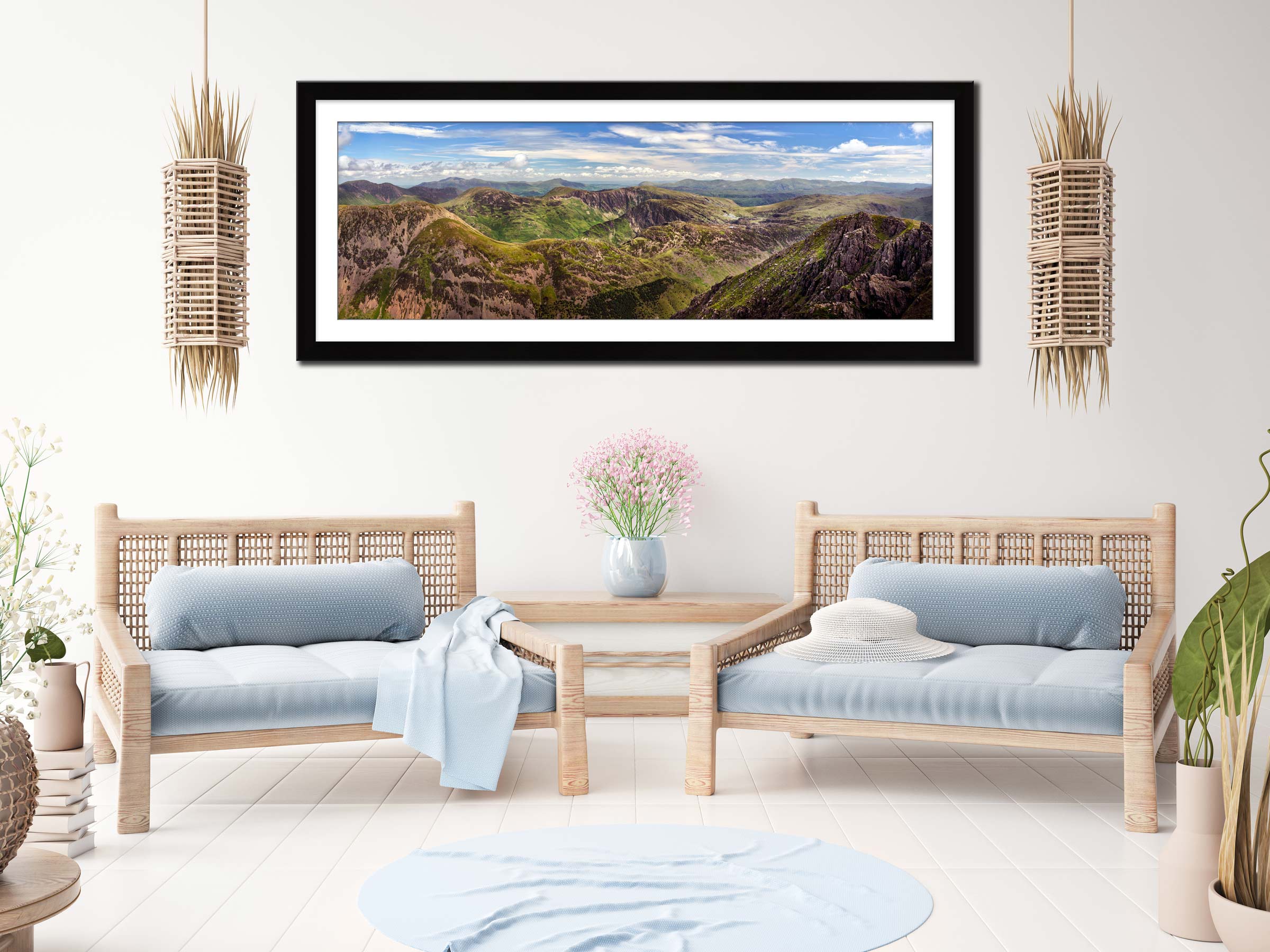 The Fells From Pillar framed print with mount on Wall