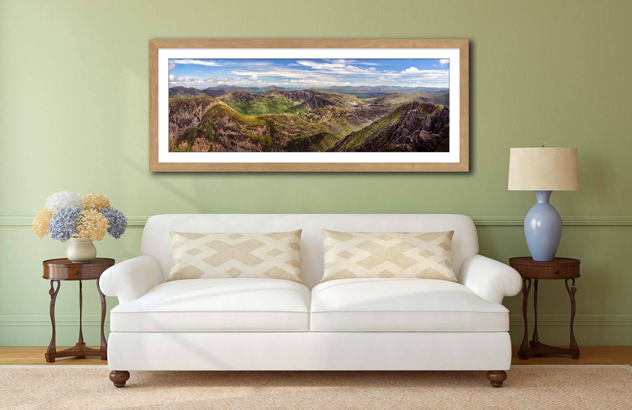The Fells From Pillar framed print with mount on Wall