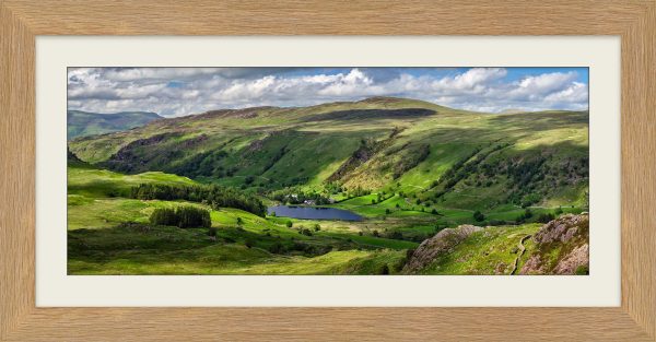 Watendlath Dappled Greens framed print with Mount