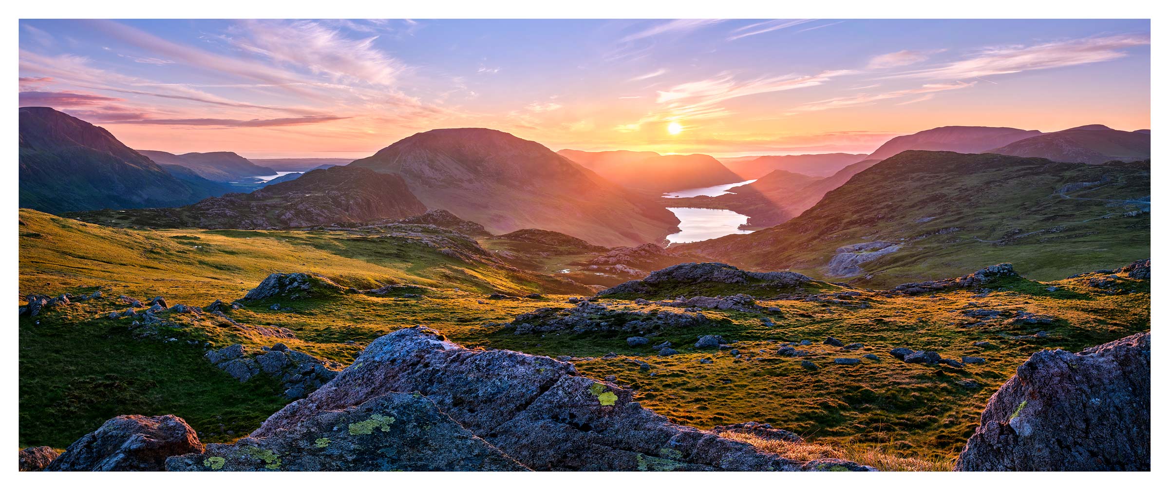 Sunset Over The Buttermere Valley - Fine Art Print