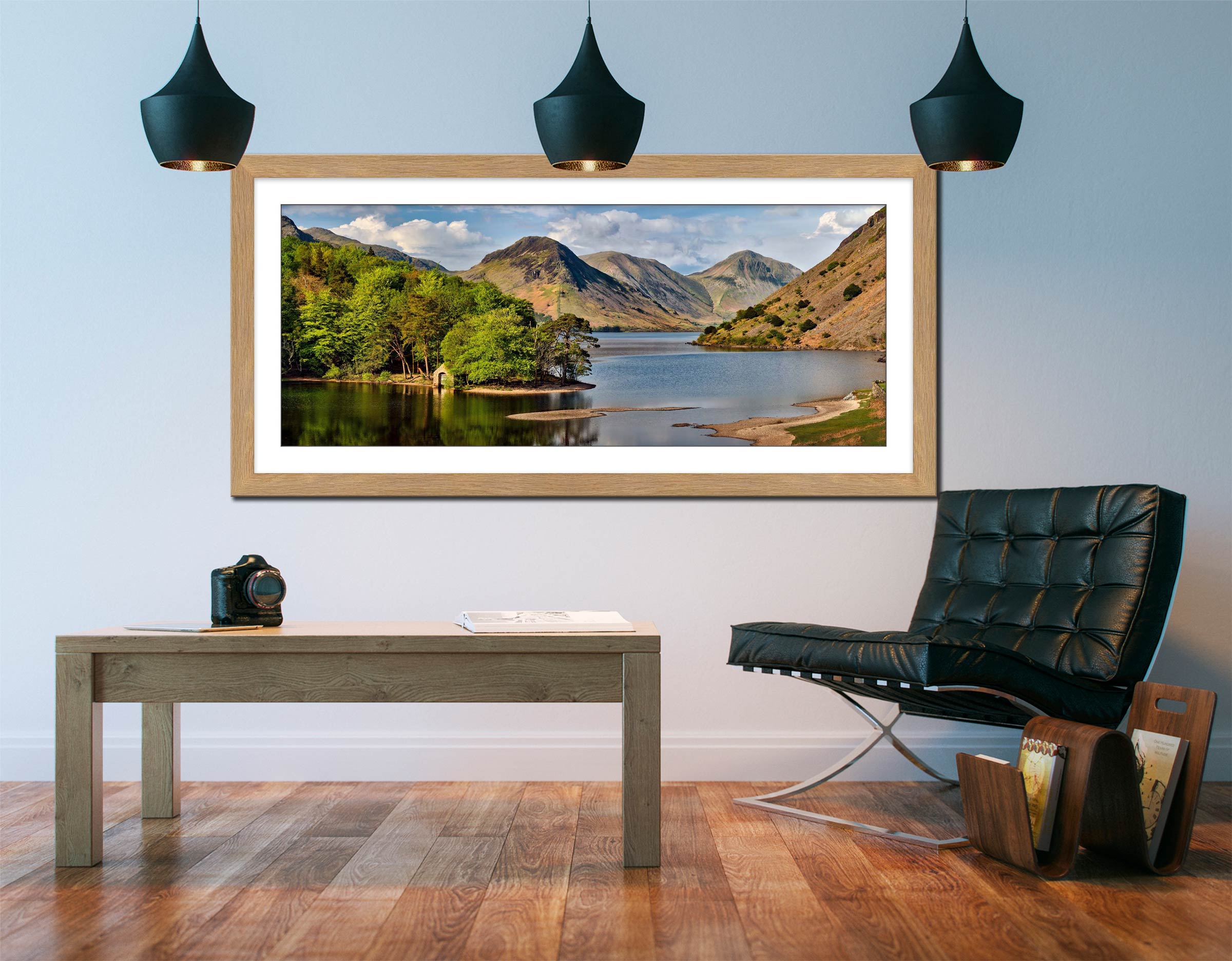 Wastwater Boathouse in Spring framed print with mount on Wall