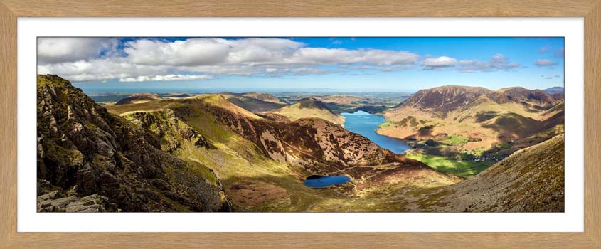 High Stile to Crummock Water framed print with Mount