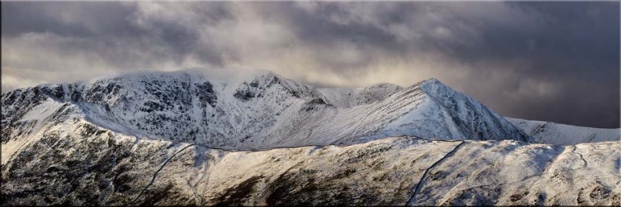 Helvellyn and Catstye Cam in Winter - Canvas