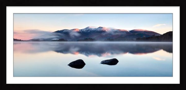 New Day Dawns at Derwent Water framed print with Mount