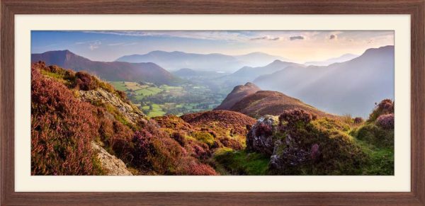 Hindscarth Heather and Hazy Light framed print with Mount