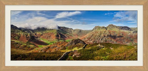 Lingmoor Fell Autumn Colours framed print with Mount