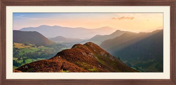Hazy Rays on the Newlands Ridges framed print with Mount