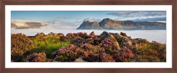 Langdale Peaks Above the Clouds - Framed print with Mount